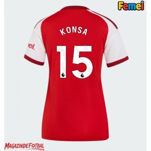 Arsenal Ezri Konsa #15 Tricou Fotbal Replică 2026-27 Femei Acasa Arsenal Ezri Konsa #15 Tricou Fotbal Replică 2026-27 Femei Acasa